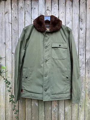 Schott NYC Navy N1 Deck Jacket Green Mouton M Union Made In USA • $165
