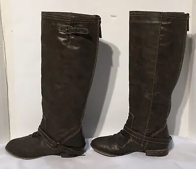 $27 • Buy Breckelle Outlaw-Size 7 -Women Leatherette Buckle Riding Inspired Knee High Boot