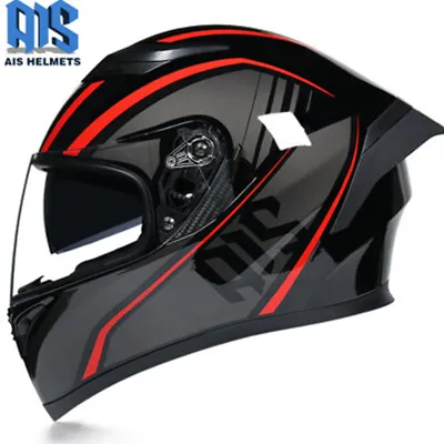 DOT Motorcycle Helmet Dual Lens Full Face Off Road ATV Street Bike Moto Helmets • $87.99