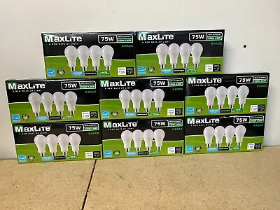32 Pack Maxlite LED Dimmable A19 Bulb 75W Replacement 10W Daylight 5000K E26 • $54.99