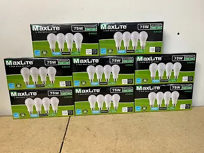 Lot Of 32 Maxlite LED Light Bulbs 10w = 75 Watt A19 Soft White 5000K Dimmable • $54.99