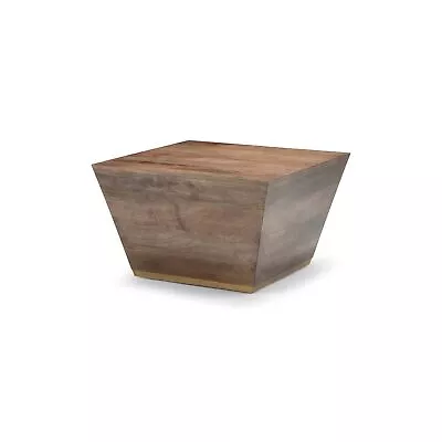 Abba Solid Mango Wood 28 Inch Wide Square Modern Coffee Table In Dark Brown Full • $423.05