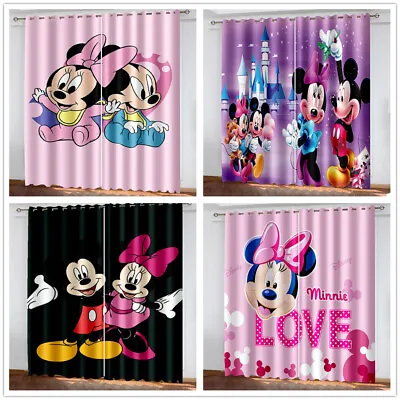 £30.36 • Buy Kids 3D Mickey Mouse Curtains Bedroom Blackout Curtains Thermal Ring Top Eyelet