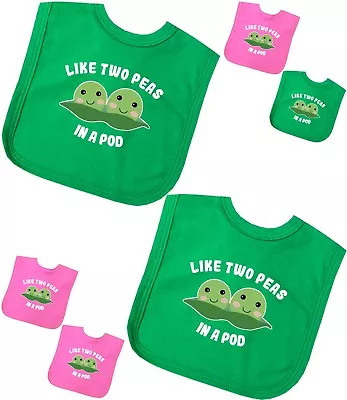 BabyPrem Baby Clothes Funny Bibs For Twins Novelty Baby Shower Gifts 0-12m • £9.99