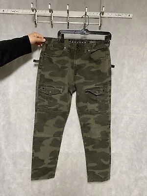 Sean John Men Cargo Pants 32 X31 Green Camo Mercer Slim Straight Stretch Biker • $34.19