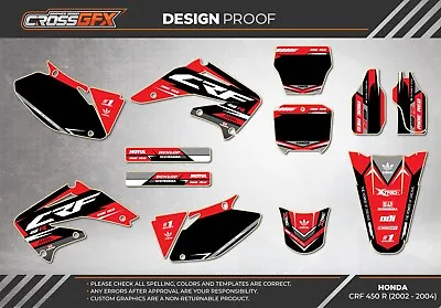 2002 2003 2004 CRF 450 R Graphics Kit For HONDA CRF450R 450R Decals Stickers MX • $150