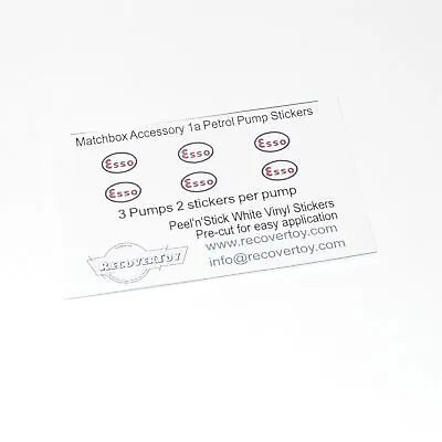 Matchbox Lesney Accessory Pack 1a Esso Petrol Pump Bowser Stickers Set • $4.99