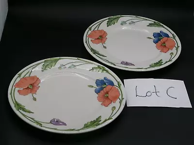 BEAUTIFUL Vtg. Porcelain Villeroy And Boch AMAPOLA Set/2 10  Dinner Plates Lot C • $39.99