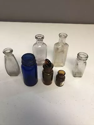 BROWN VINTAGE/ANTIQUE APOTHECRACY GLASS BOTTLES Lot Of 7  • $40