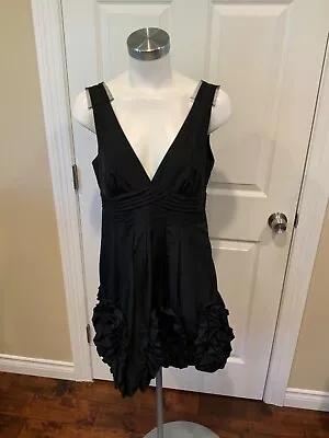 BCBG Max Azria Black Ruffle Fit And Flare Dress Size 10P • $44.20