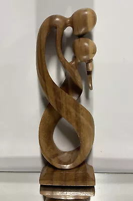 VTG. Mid Century WOOD SCULPTURE CARVING CUBISM MODERNISM ABSTRACT Couple • $154.95