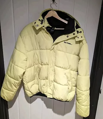 Iets Frans Puffer Coat Yellow Womens Size Medium Urban Outfitters  • £32