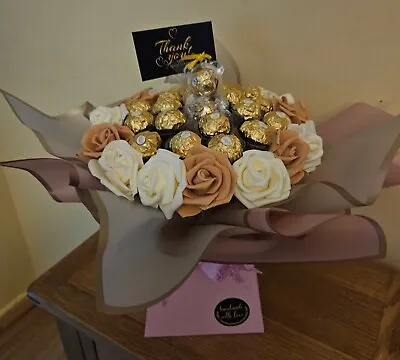 Chocolate Ferrero Rocher Bouquet With Teddy Bear   Gift Flower Hamper Gift • £27.99