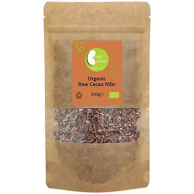 Organic Raw Cacao Nibs - Certified Organic - By Busy Beans Organic (500g) • £10.99