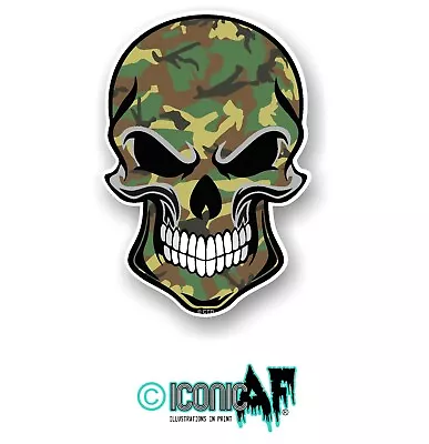 GOTHIC Biker SKULL Army Military Camo Camouflage Vinyl Car Bike Sticker Decal • £2.79