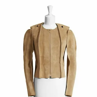 MAISON MARTIN MARGIELA H&M Beige Suede Leather Jacket Size 2 • $900