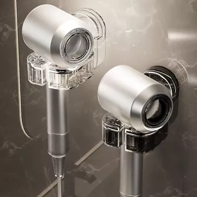 Rotatable Suction Cup Hair Dryer Rack Silver Blow Dryer Holder  Bathroom • $15.20