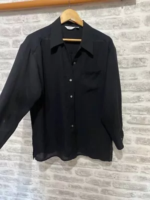 NEXT Vintage Sheer Black Blouse (needs Button) Size M Chest 46  Length 25  PB850 • $9.93