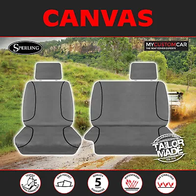 Nissan Patrol Y61 GU DX Ute 1999-2007 Canvas Grey Custom FRONT Seat Covers • $239