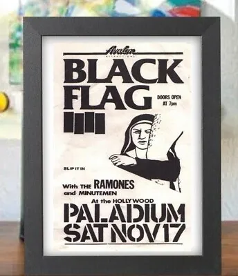 $12.99 • Buy Black Flag Ramones Live At Hollywood Palladium Punk Concert Music Mini Poster  