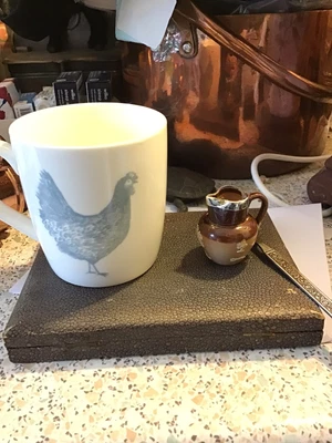£40 • Buy TINY” Royal Doulton Antique Lambeth Stoneware Silver Rimmed Harvest Jug WORLDS S