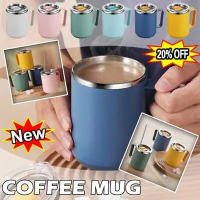 £8.69 • Buy Insulated Coffee Mug Cup Travel Thermal Stainless-Steel Flask-Vacuum--Leakproof-