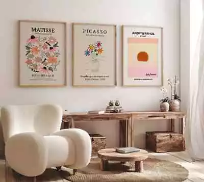 £15.99 • Buy Matisse Andy Warhol Picasso Wall Art Home Print Picture 3 Set A4 A3