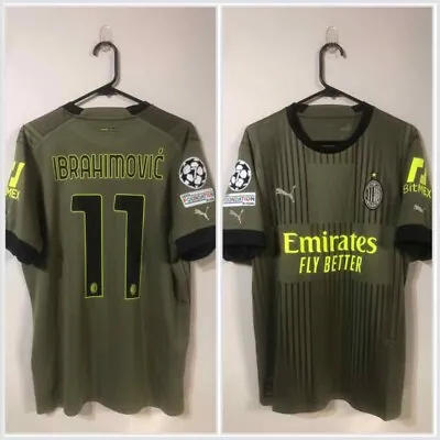 Ibrahimovic #11 AC Milan Large CL 2022/23 3rd Football Shirt Jersey Puma BNWT • £80