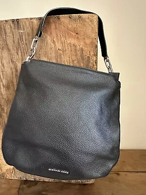 MICHAEL KORS Pebbled BLACK Leather Shoulder Bag EUC • $89