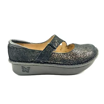 Alegria Mary Jane Dayna Pewter Florette Women's Size 36 Nursing Shoes DAY-553 • $29.77