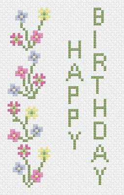 £7.50 • Buy Spring Flowers Birthday Cross Stitch Card Kit By Florashell