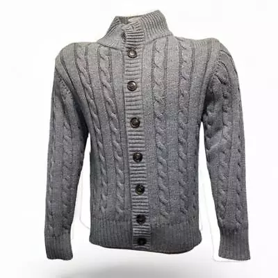 Men's Grey Cable-knit Cardigan • $24