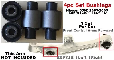 4pcSet Bushings Fit RWD Nissan 350z 2003-2009 Front Lower Arm Infiniti G35 03-07 • $38.99