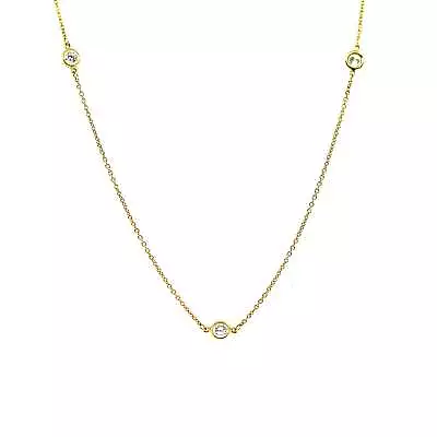 Tiffany And Co. Elsa Peretti Diamond By The Yard 18k Yellow Gold Necklace • $7232.50