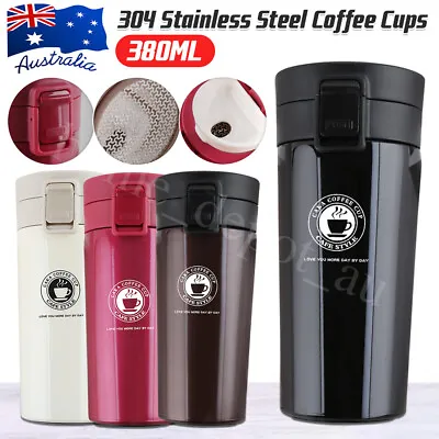 $18.69 • Buy 380ml Travel Coffee Mug Stainless Steel Thermos Tumbler Cup Vacuum Flask AU Stoc