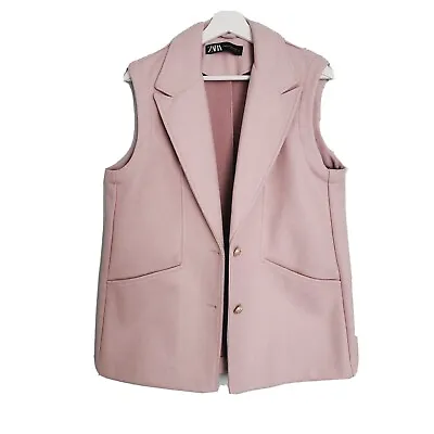 ZARA Blazer Vest Sleeveless Blush Pink Size XS • $84