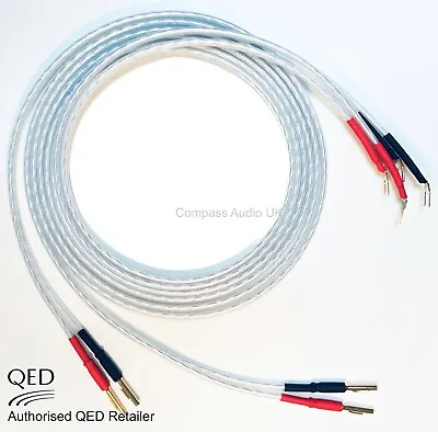 QED XT25 Performance Speaker Cable 2 X 1.5m Banana Plugs To Spades Terminated • £29.95