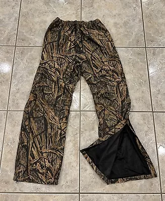 Mens Large Mossy Oak Shadow Grass Mesh Lined Fleece Pants Elastic Waist Hunting • $19.99