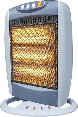 200W Halogen Electric Heater Oscillating Quartz 3 Bar Home Office Caravan Garage • £25.99