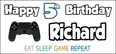 PS4 Controller 5th Birthday Banner X 2 Party Decorations Boys Girls ANY NAME • £7.95