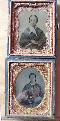 2 DAGUERREOTYPES Glass PLATE Photos 1800s Eliz Cherry Black&Betsy Black Rutledge • $29.99