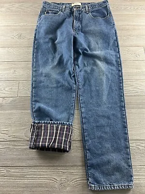 LL Bean Flannel Lined Jeans Men’s 36X34 Vintage Denim Double L Natural Fit • $26.09