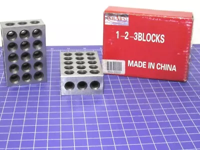 Shars (303-5500) 1-2-3 Economy Set-Up Blocks With 23 Holes 2 Blocks 3/8-16 UNC • $24.95