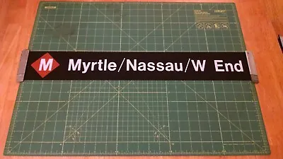 NYC Subway IND/BMT Side Route Rollsign Piece Sm - M Myrtle/Nassau/W End • $30