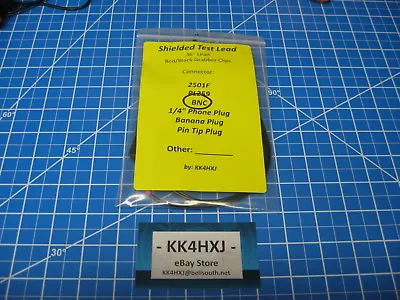 Custom Shielded Test Lead With Grabber Clips - For Vintage & Modern Test Gear • $26.49