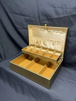 Vintage Lady Buxton Gold Tone Jewelry Box Gold Felt Some Stains SEE PICTURES • $34.95