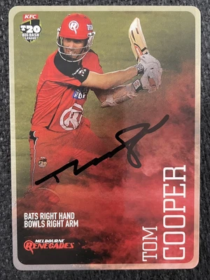 $1.49 • Buy Tom Cooper Signed Melbourne Renegades 2014 KFC Big Bash BBL T20 Cricket