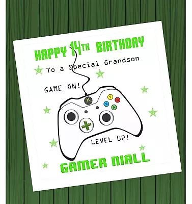 Personalised X Box Controller Game Player Birthday Card Boy/Girl Son Nephew • £2.49