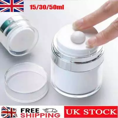 Airless Pump Jar Empty Acrylic Cream Bottle Refillable Cosmetic Container UK • £5.95