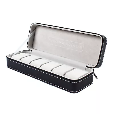 6-Slot Portable Travel Zipper Watch Collector Storage Jewelry Watch Storage Box • $21.01